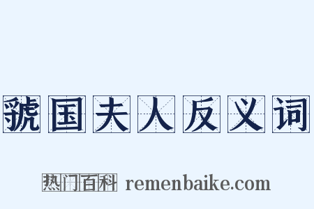 虢国夫人反义词是什么意思的图片